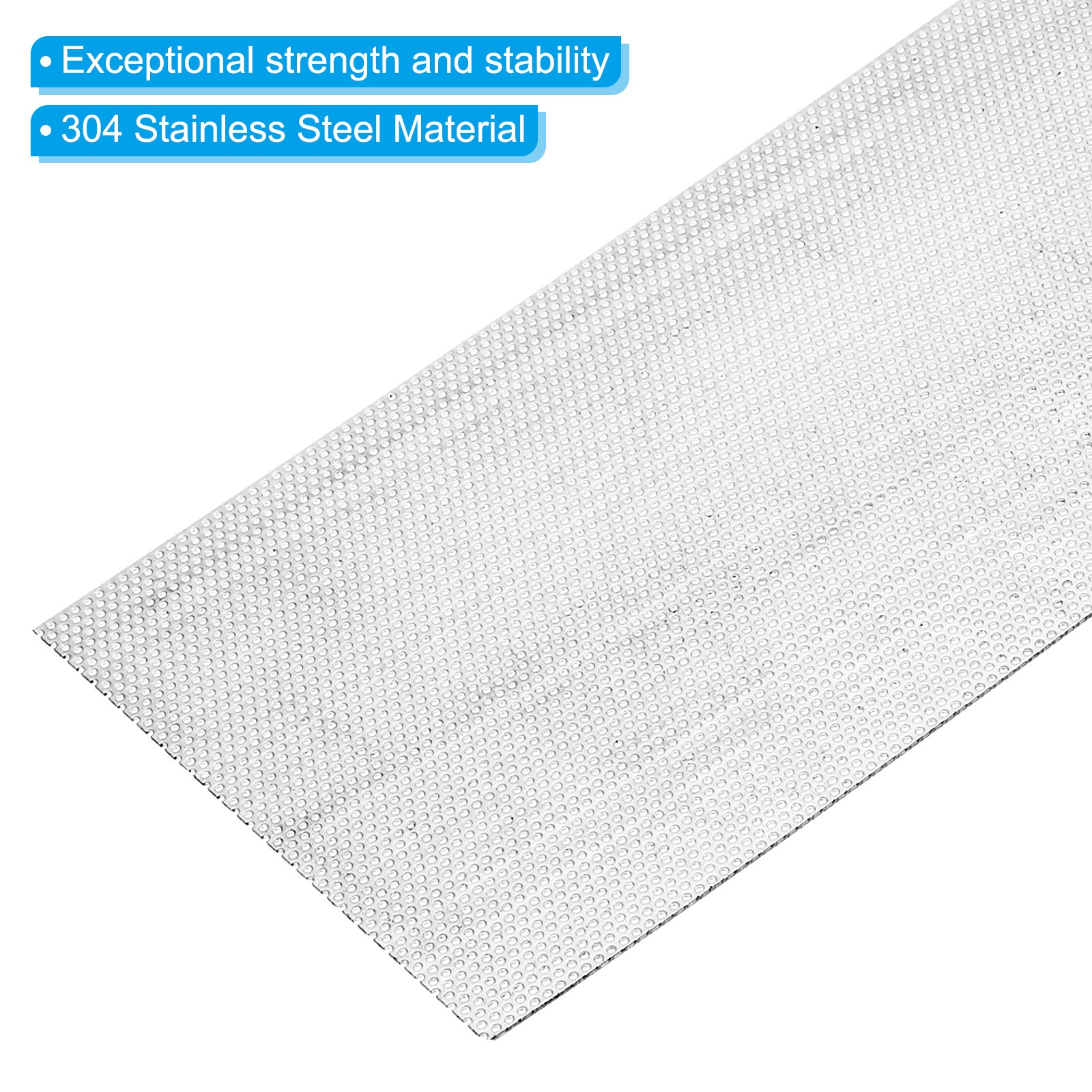 2pcs 11.8″x6″ 304 Stainless Steel Perforated Sheet 0.06″ Hole Metal Mesh Plate