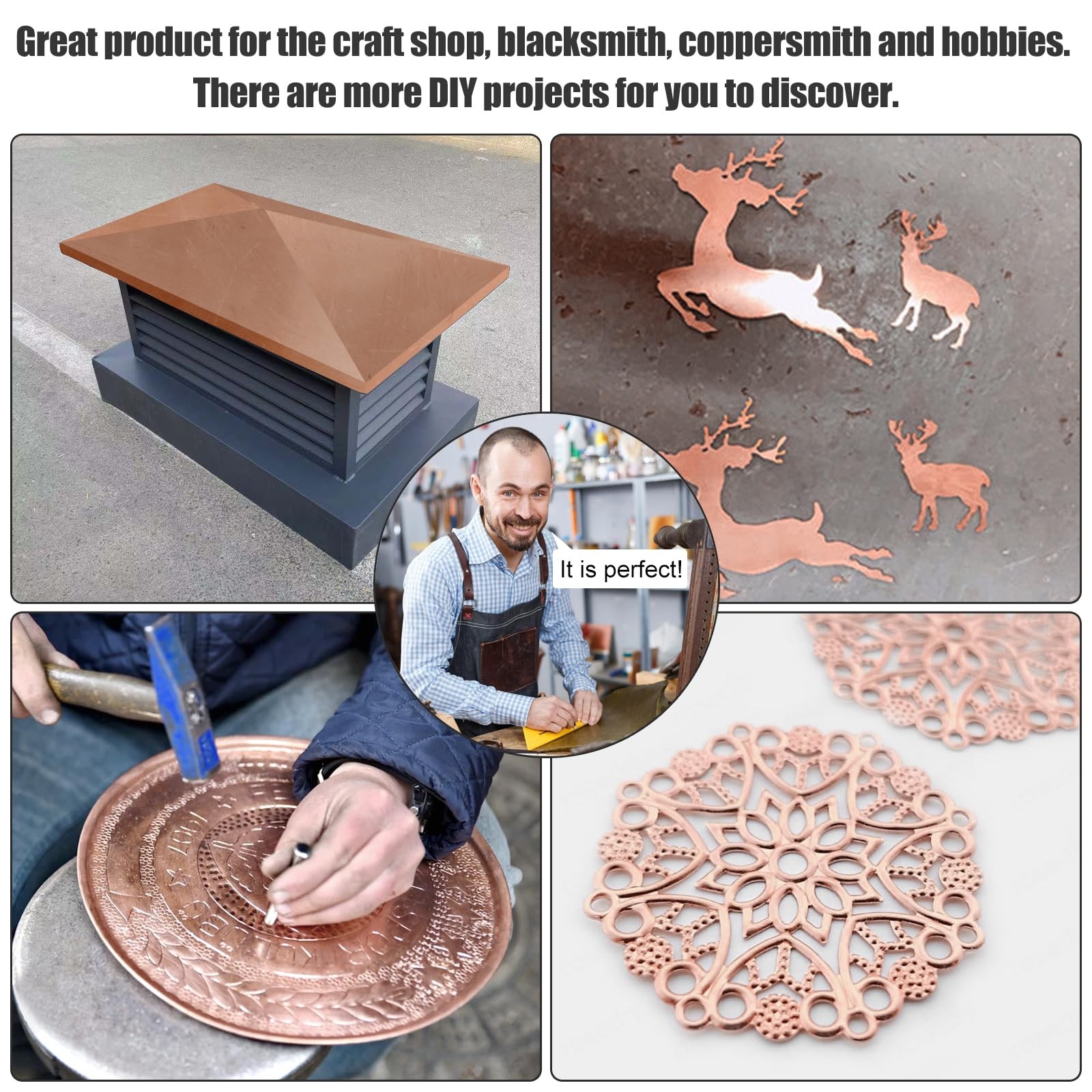 Copper Flashing 99.95% Pure – 26 Gauge 0.4mm 26 Ga, 12″ Width x 10 FT,