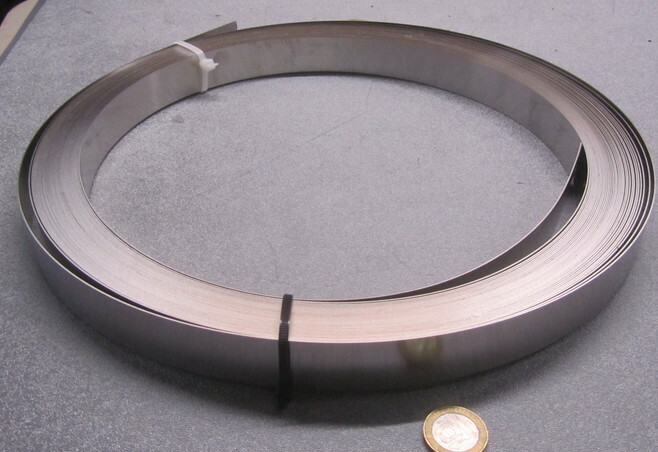 301 Stainless Steel Sheet Shim, .015″(+/-.0010″) x 1.0″ Width x 100 Foot Length