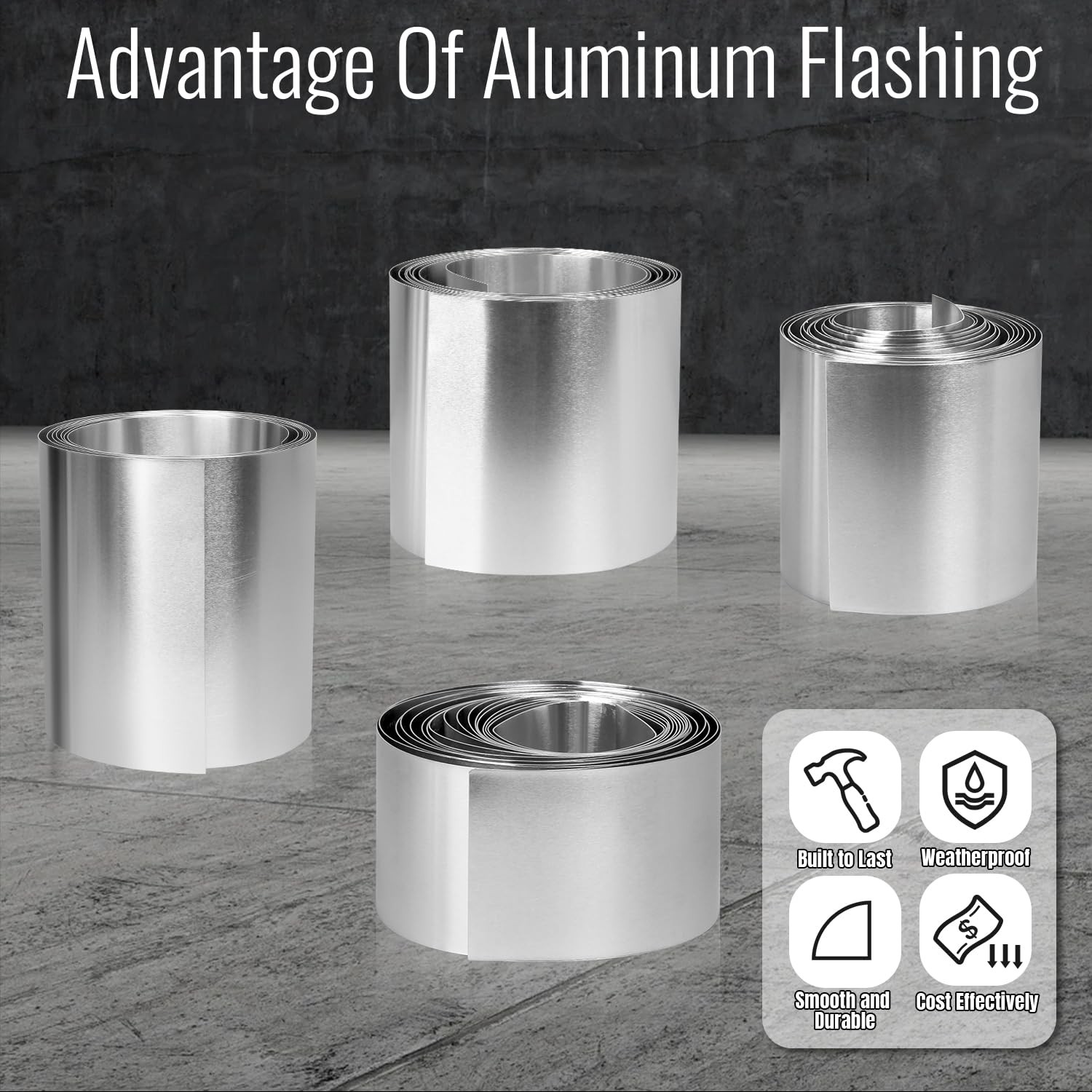 Aluminum Flashing Roll 2 Inch x 11 Ft, 38 Gauge – Flexible for Roof Repair