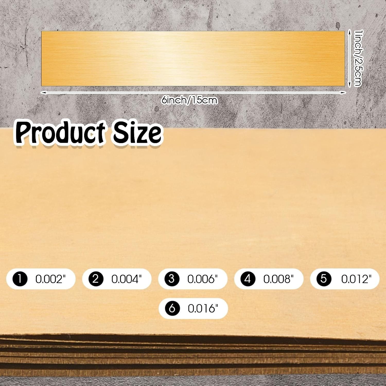 12 Assorted Brass Strips: 6” Length, Multiple Thicknesses for Versatile Use