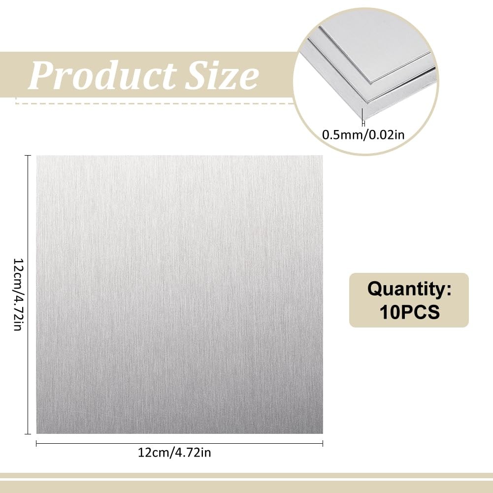10pcs Square 6061 Aluminum Sheet 12x12cm Aluminum Plate with Double…