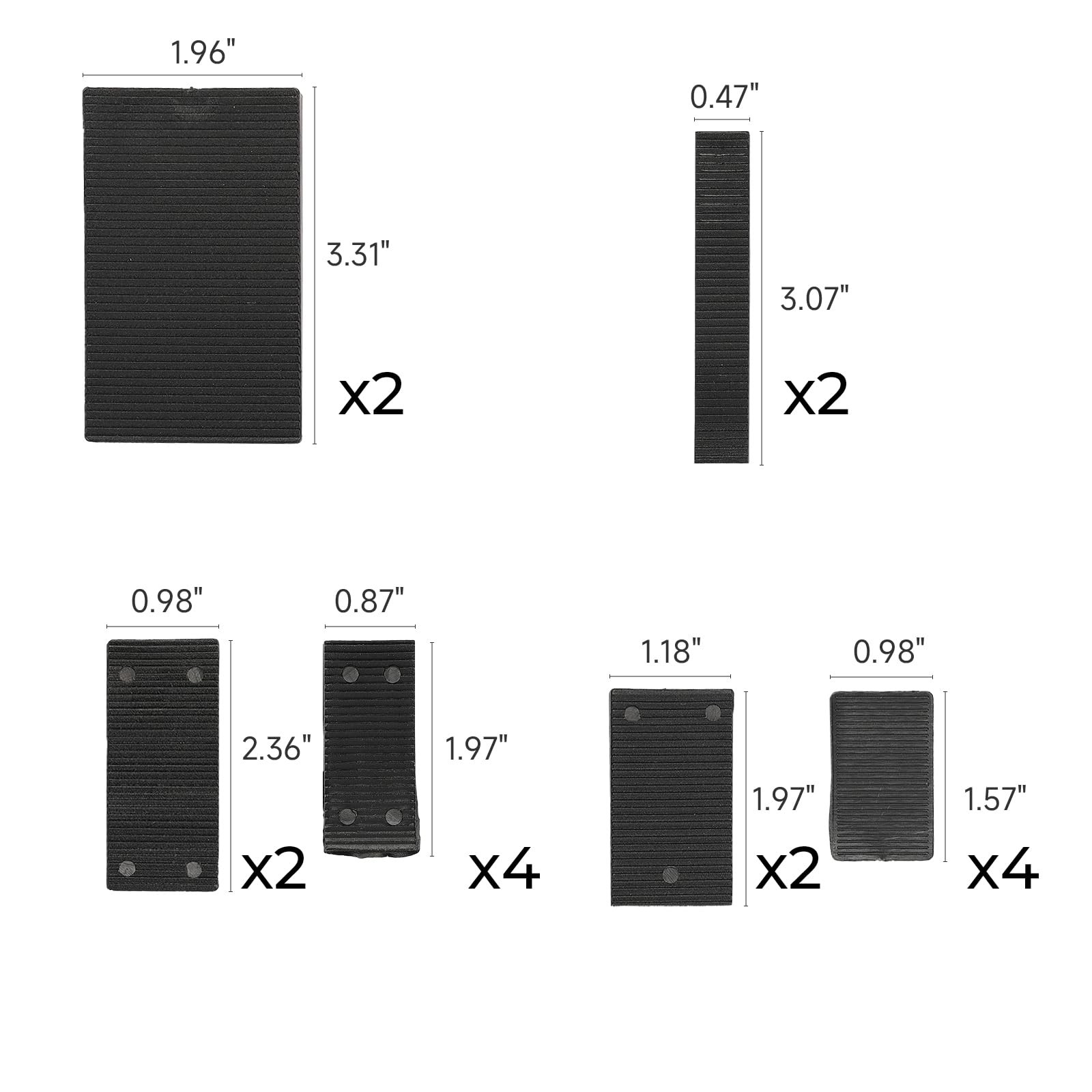 16 Pack Multiple Size Slopes Black Plastic Composite Shims Leveling Wedges for F