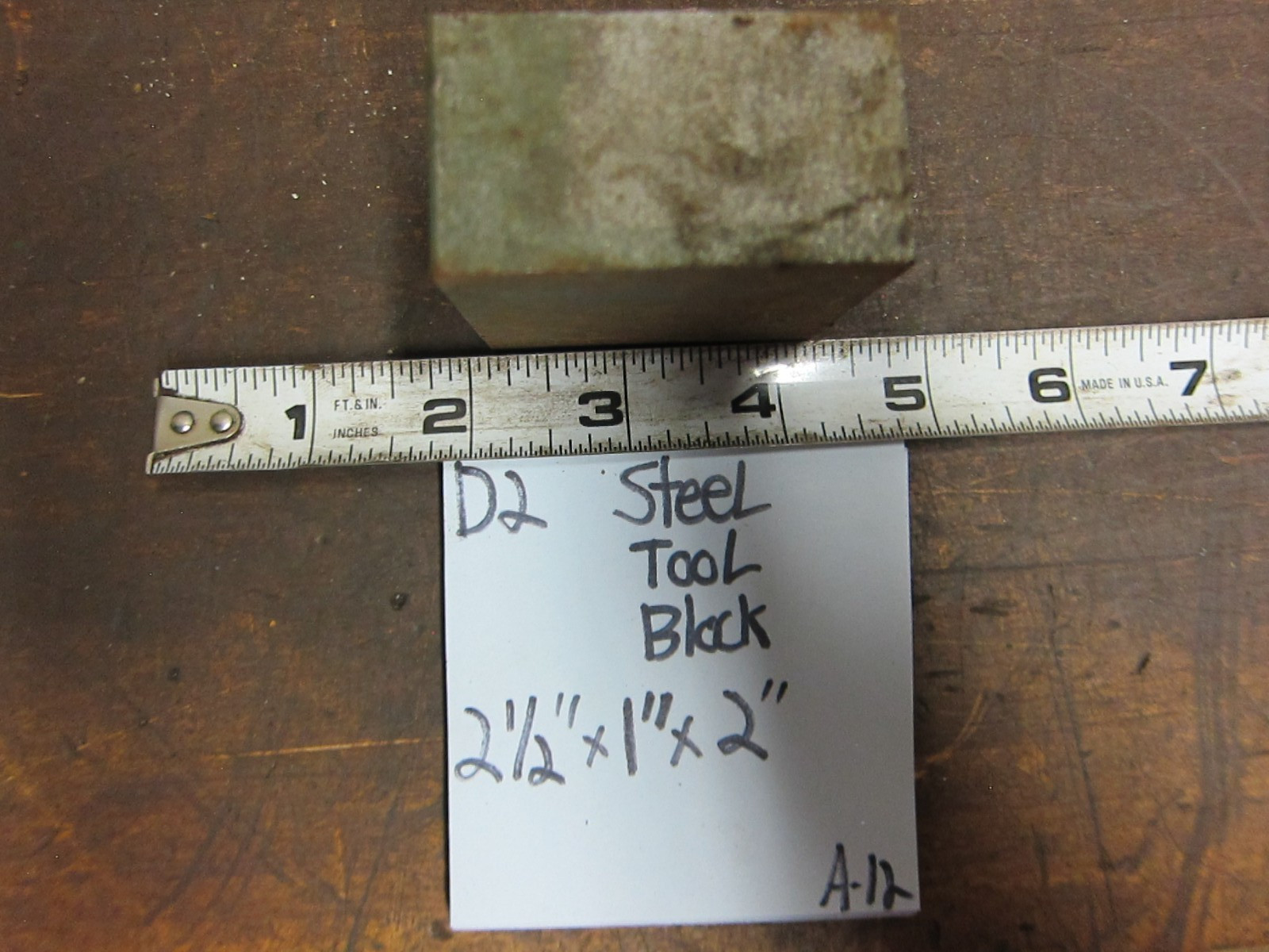 D-2 Tool Steel 2.5” x 1″ x 2” Thick D2 Tool Steel Block