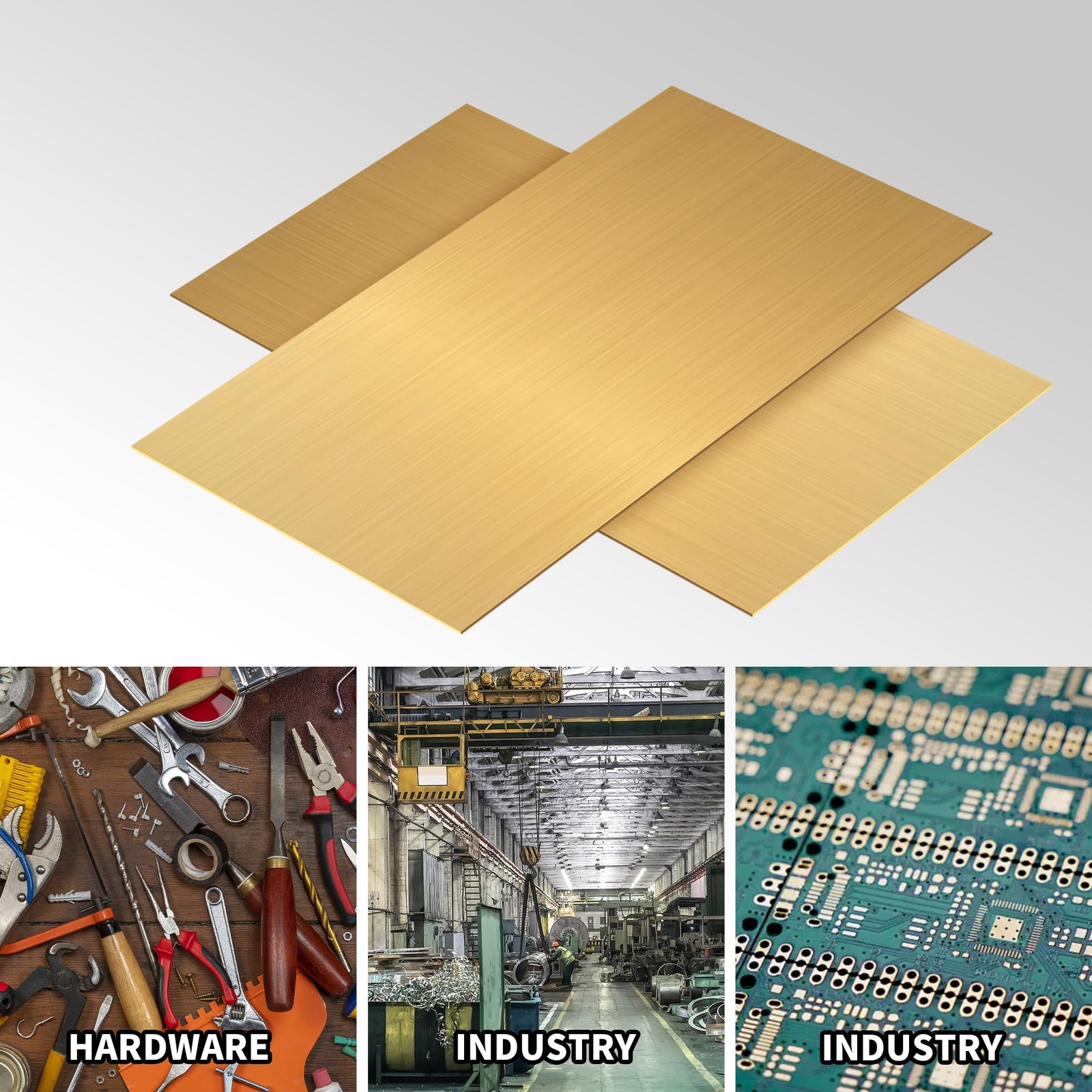 2 PCS Brass Sheet Metal Plate 14 Gauge 1.5mm 12×6 Inch DIY Model Craft