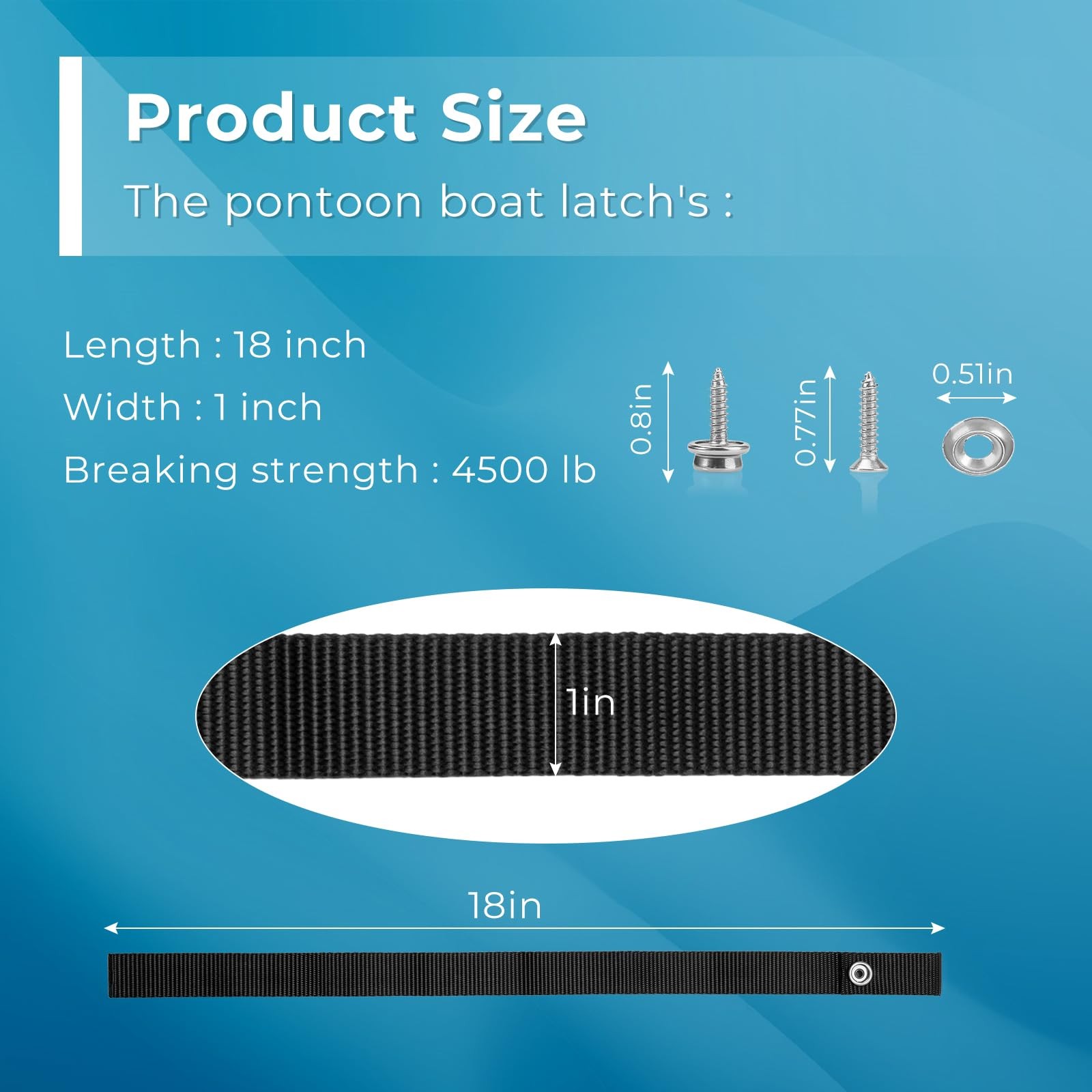GRONGU Pontoon Boat Ladder Strap, Accessories 18 inches x 1 inch