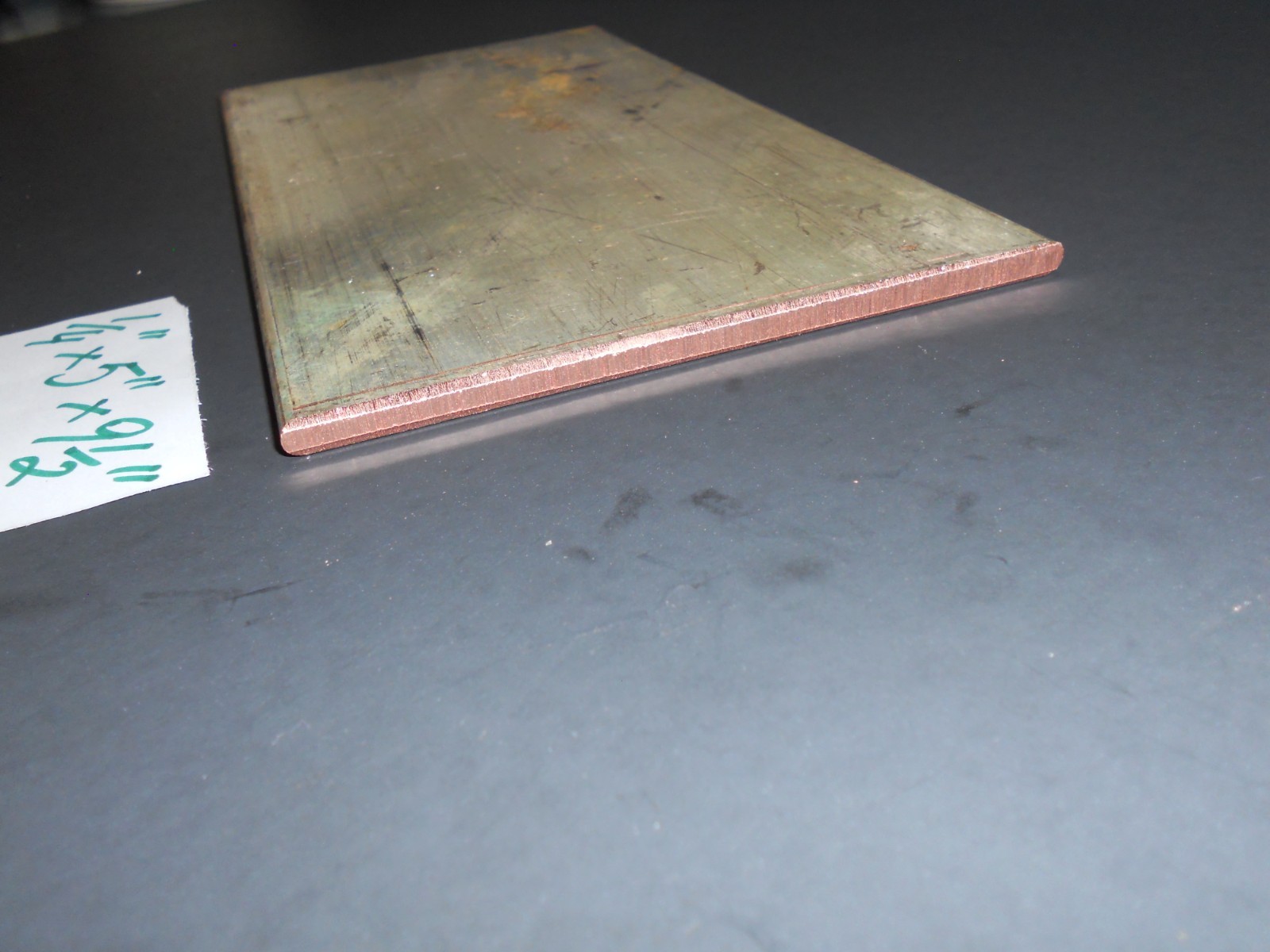 1/4″ x 5″ x 9 1/2″ copper 110 alloy, silver plated, cut from buss bar.