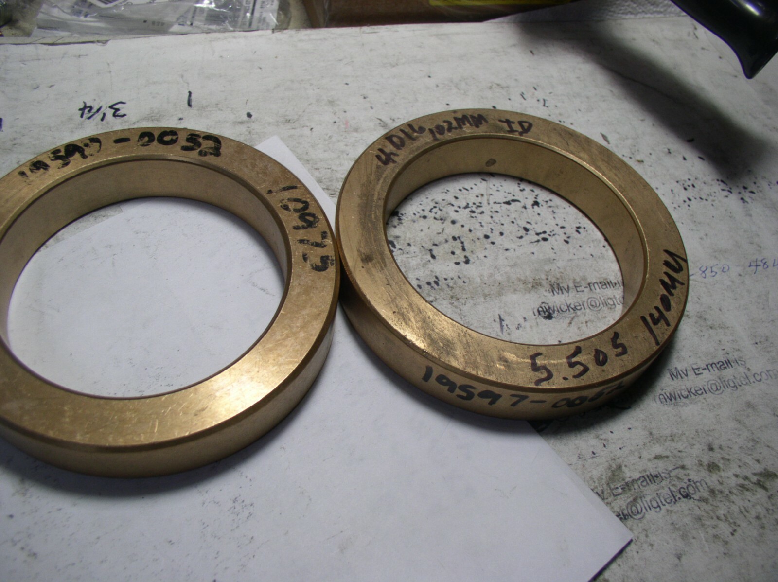 BRASS BUSHION 5.505″ OD. X 4.016″ ID W X 15/16 LONG (102MM X 140MM CLOSE TO)