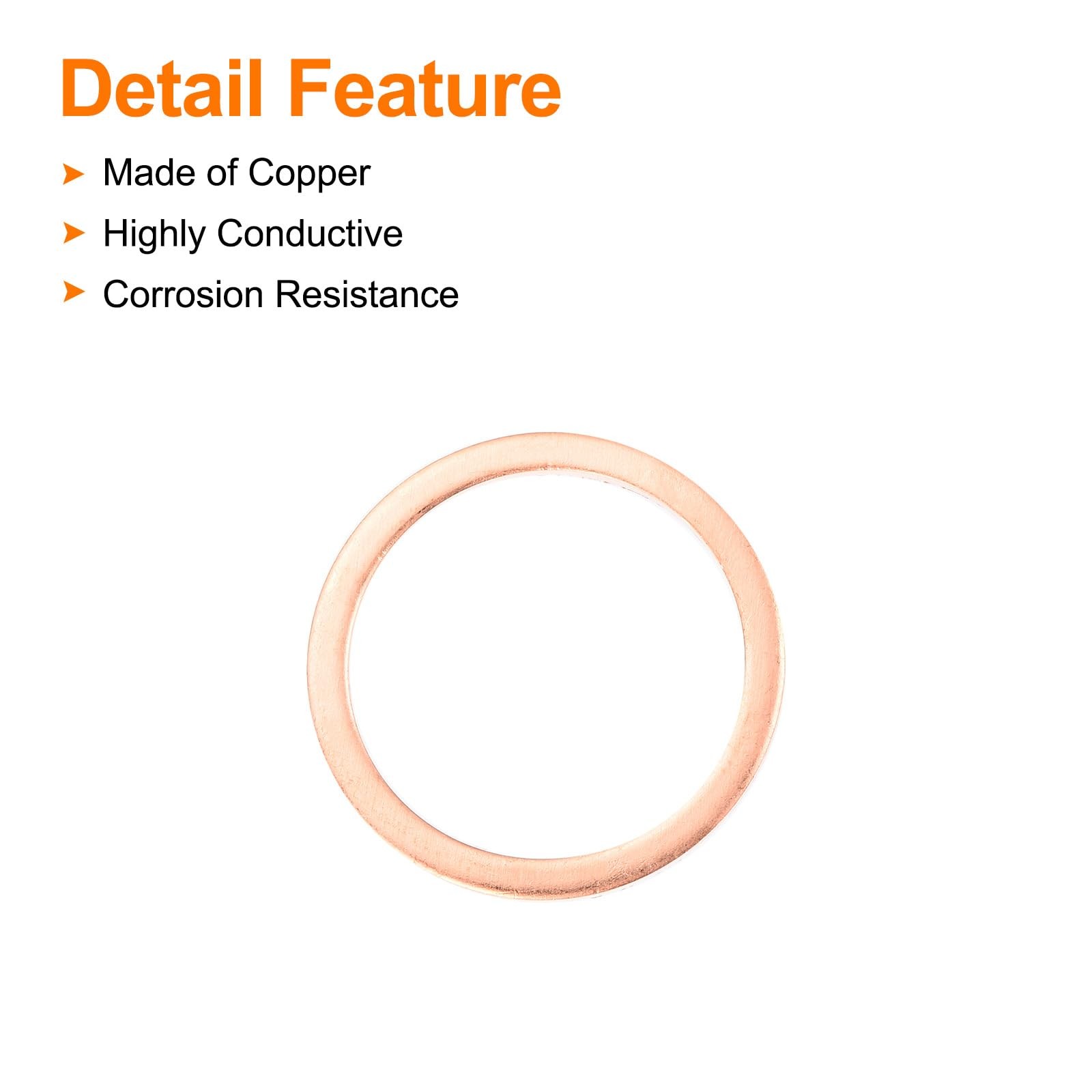 MECCANIXITY 12 Pcs Flat Copper Washers, 26x32x1.5mm Copper Upgraded Flat Metric