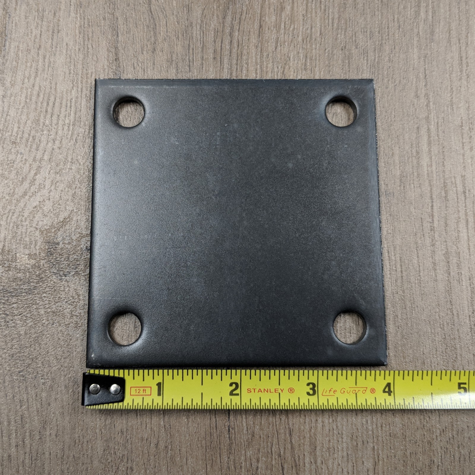 4″ x 4″ SQUARE FLAT STEEL METAL BASE PLATE 6GA THICKNESS 3/8″ HOLE | QTY 4