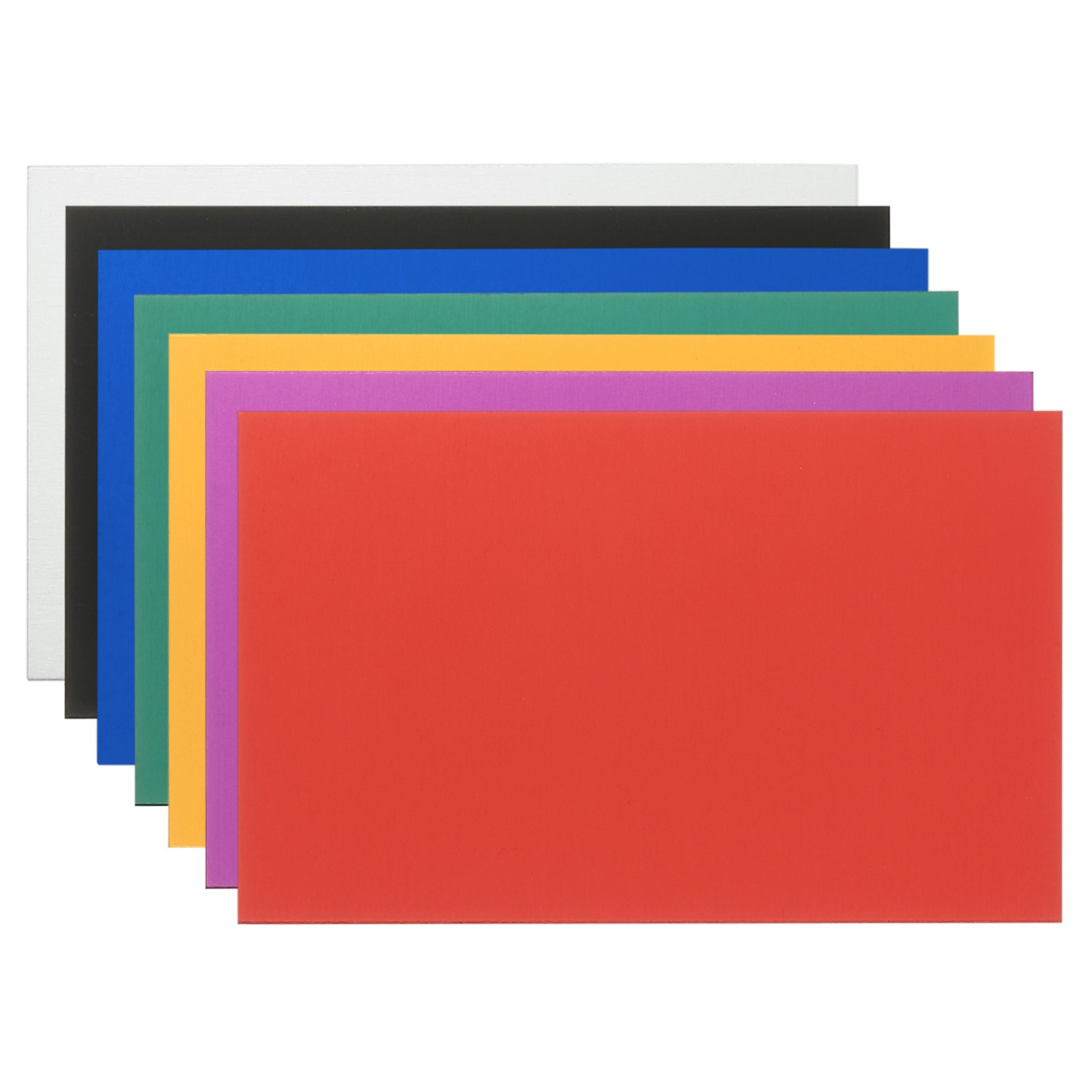 7Pcs 2.1″x3.3″ Aluminum Sheet Metal, Silver/Black/Blue/Green/Yellow/Red/Purple