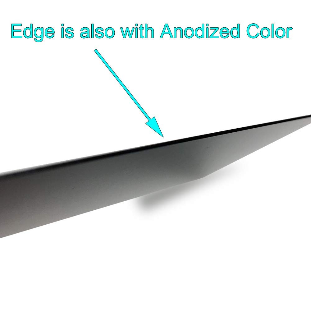 10PCS Black Anodized Aluminum Plate, 100x50mm, Blank, Adhesive, Round Corner
