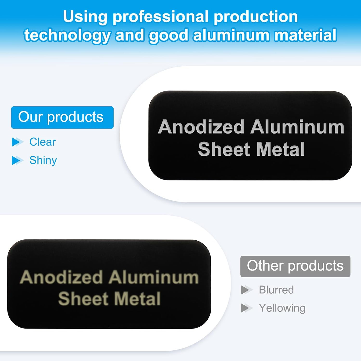 2×1 Inch Anodized Aluminum Sheet Metal, 6 Pack Laser Plates Engraving Blanks …