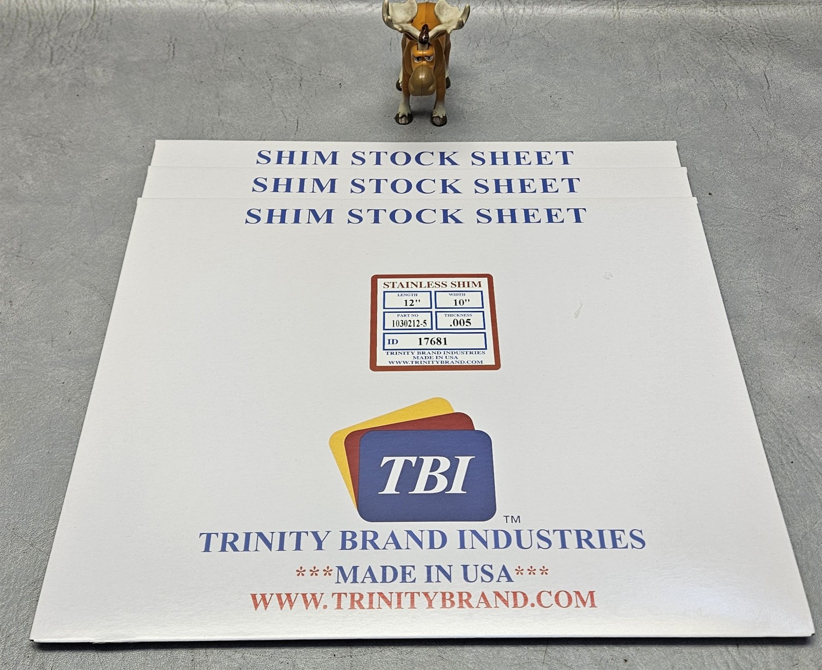TBI 1030212-5 Full Hard Stainless Steel Shim Flat Sheet 10×12″ 302/304 Lot of 3