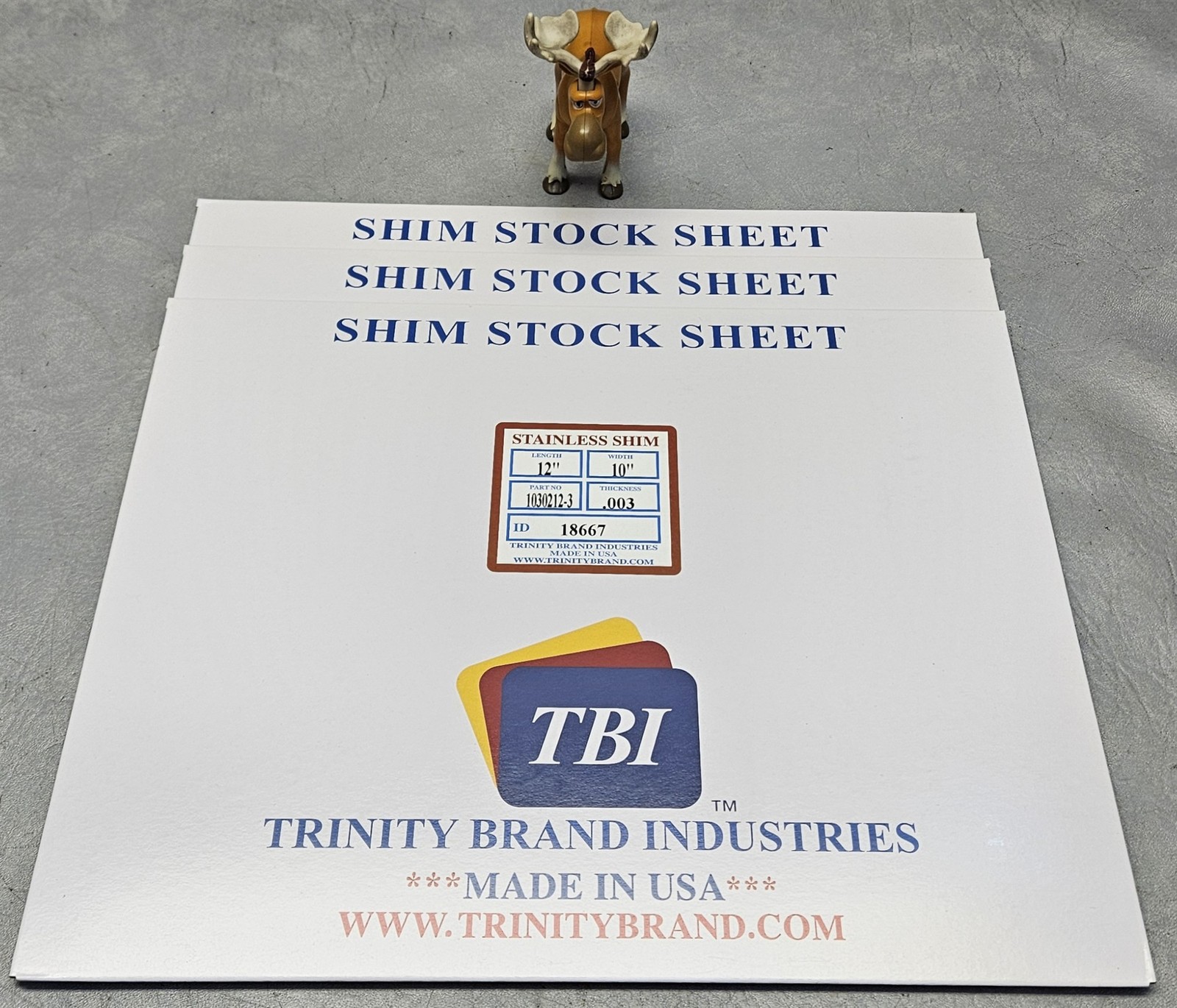 TBI 1030212-3 Full Hard Stainless Steel Shim Flat Sheet 10×12″ 302/304 Lot of 3