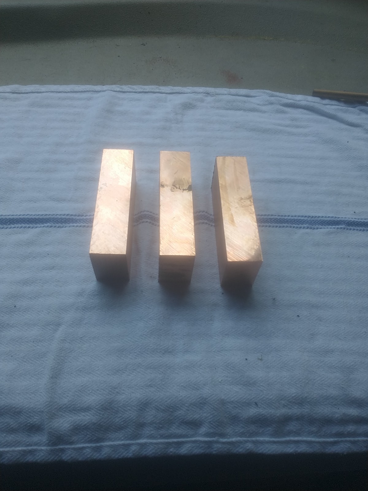 Lot Of 3pcs C110 Copper Bars 1X1 1/2 X 4 1/8 Long You Get 3bars For 40.00