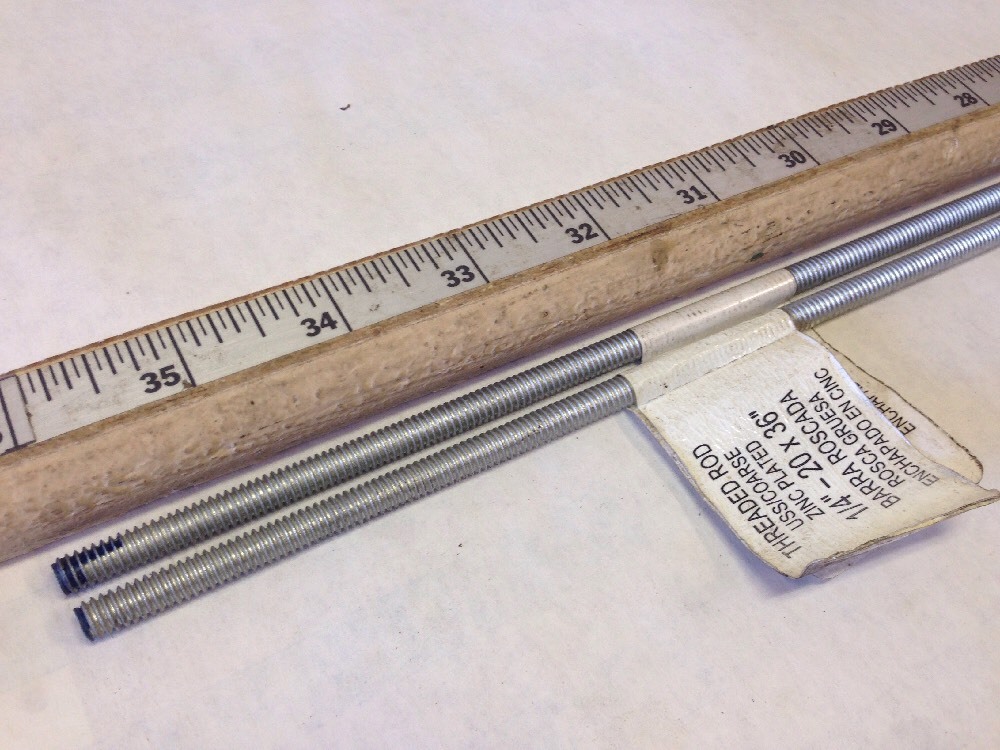 THREADED STOCK ROD USS/COARSE ZINC PLATED 1/4-20 x 36″ LENGTH Qty. 2 Pcs