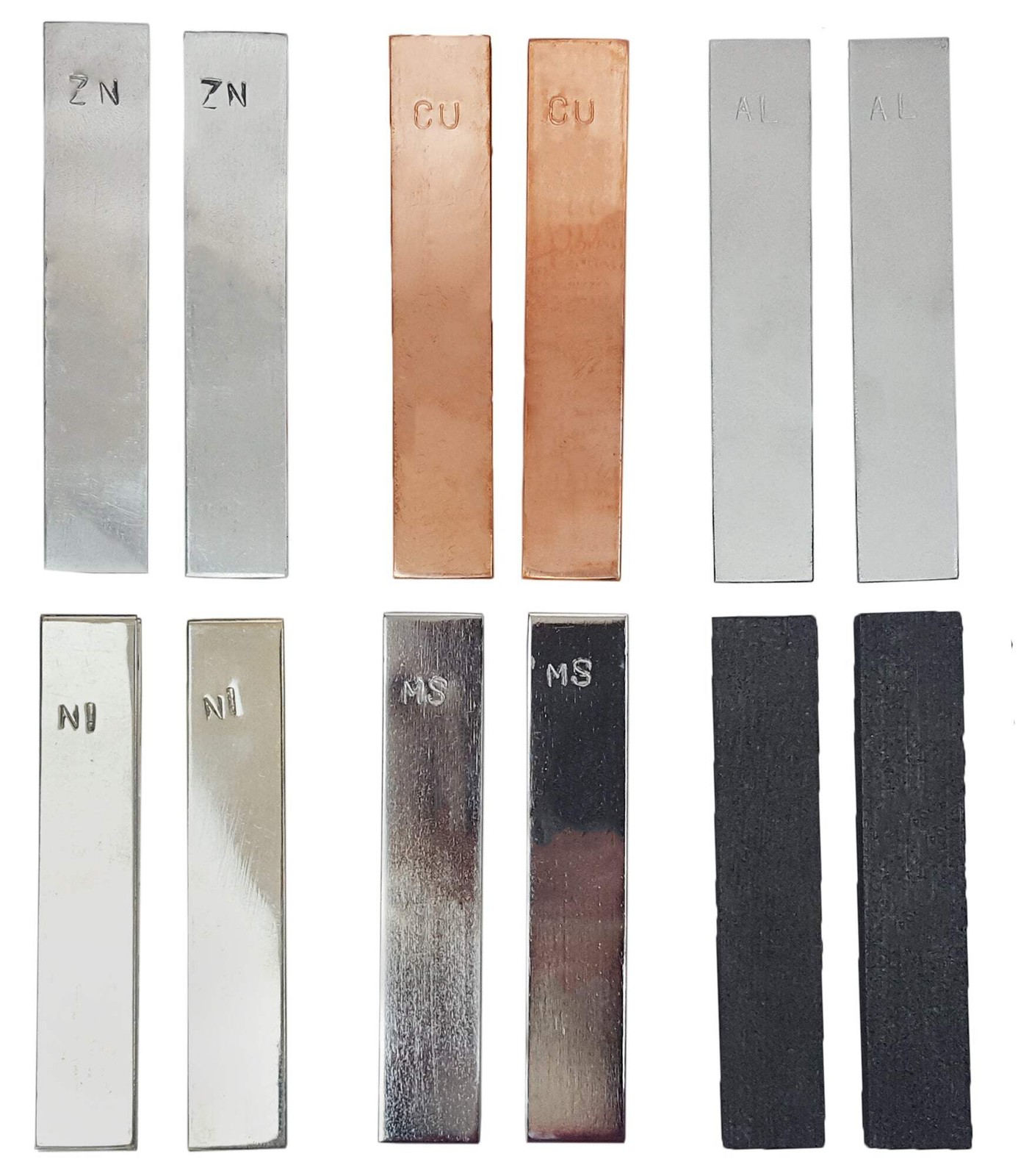 Electrode, Various Materials, Flat, 18mm x 100mm, Pack of 6 Pairs
