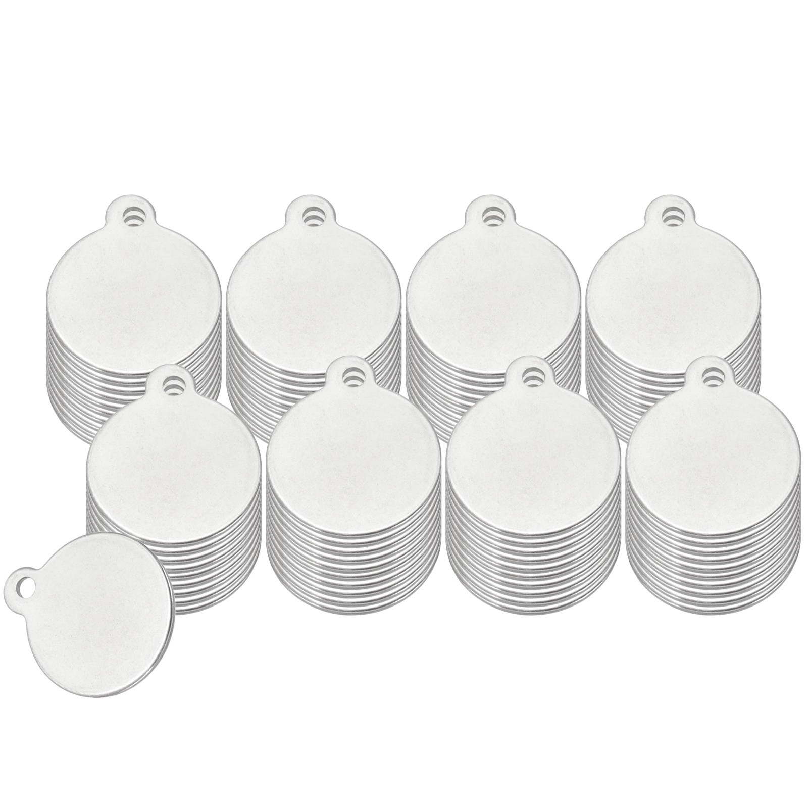 80 Pcs 1/2 Inch Round Metal Stamping Blanks, Silver Tone Blank Tags