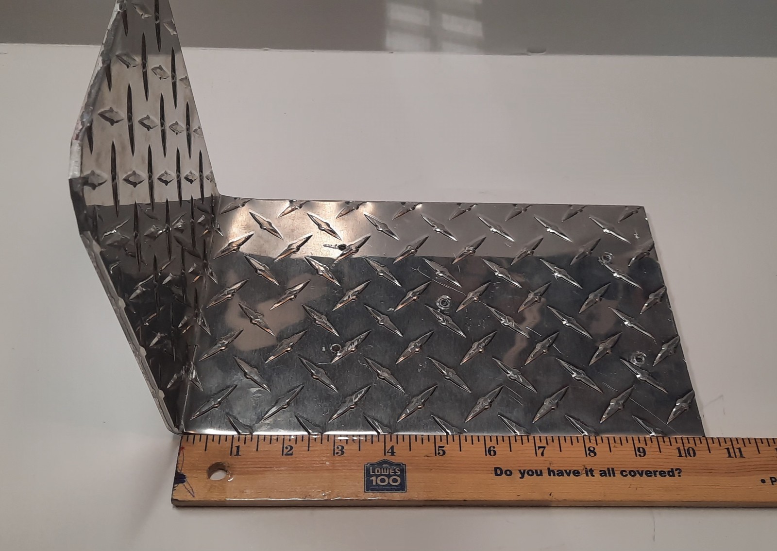 Aluminum 1/4″ Thick Diamond Plate Sheet Metal Bracket, Pre-Owned