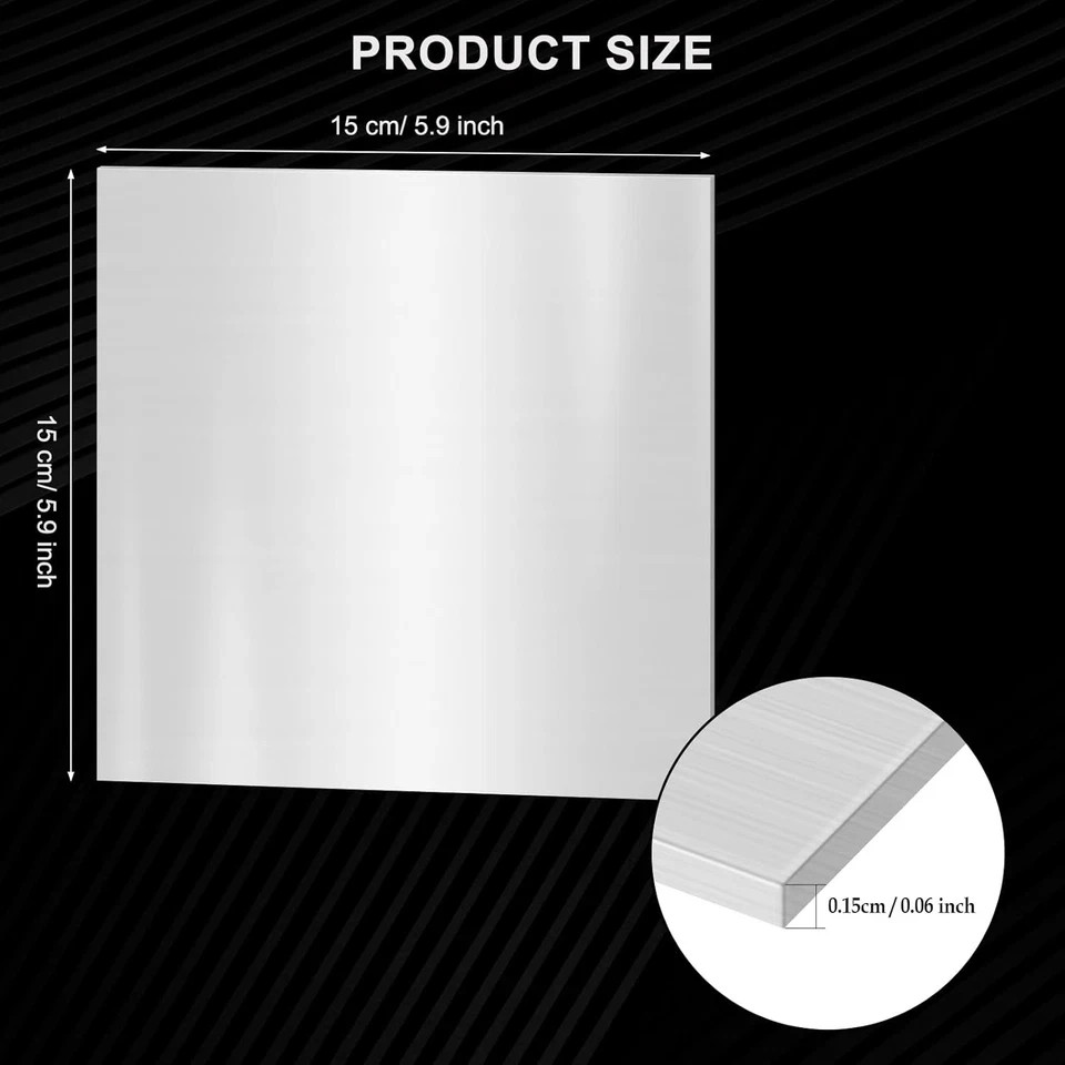 2PACK 6 X 6 X 1/16 Inch 304 Stainless Steel Sheets – 1/16 Inch Thickness Stainle