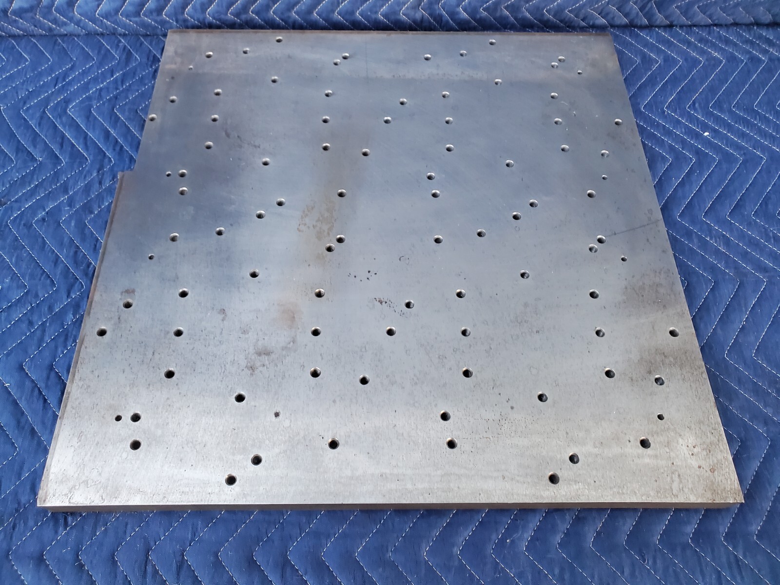 Steel Plate with Holes On One Side Metal Working 1″ thick x 20″W x 19.75″L