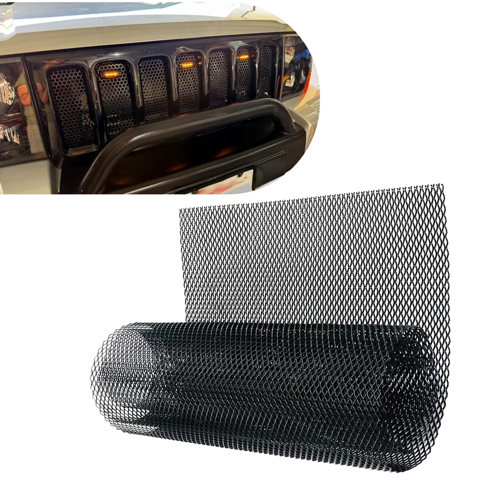 40″x13″ Universal Car Grill Mesh, Aluminum Alloy Automotive Grille Insert Bum…