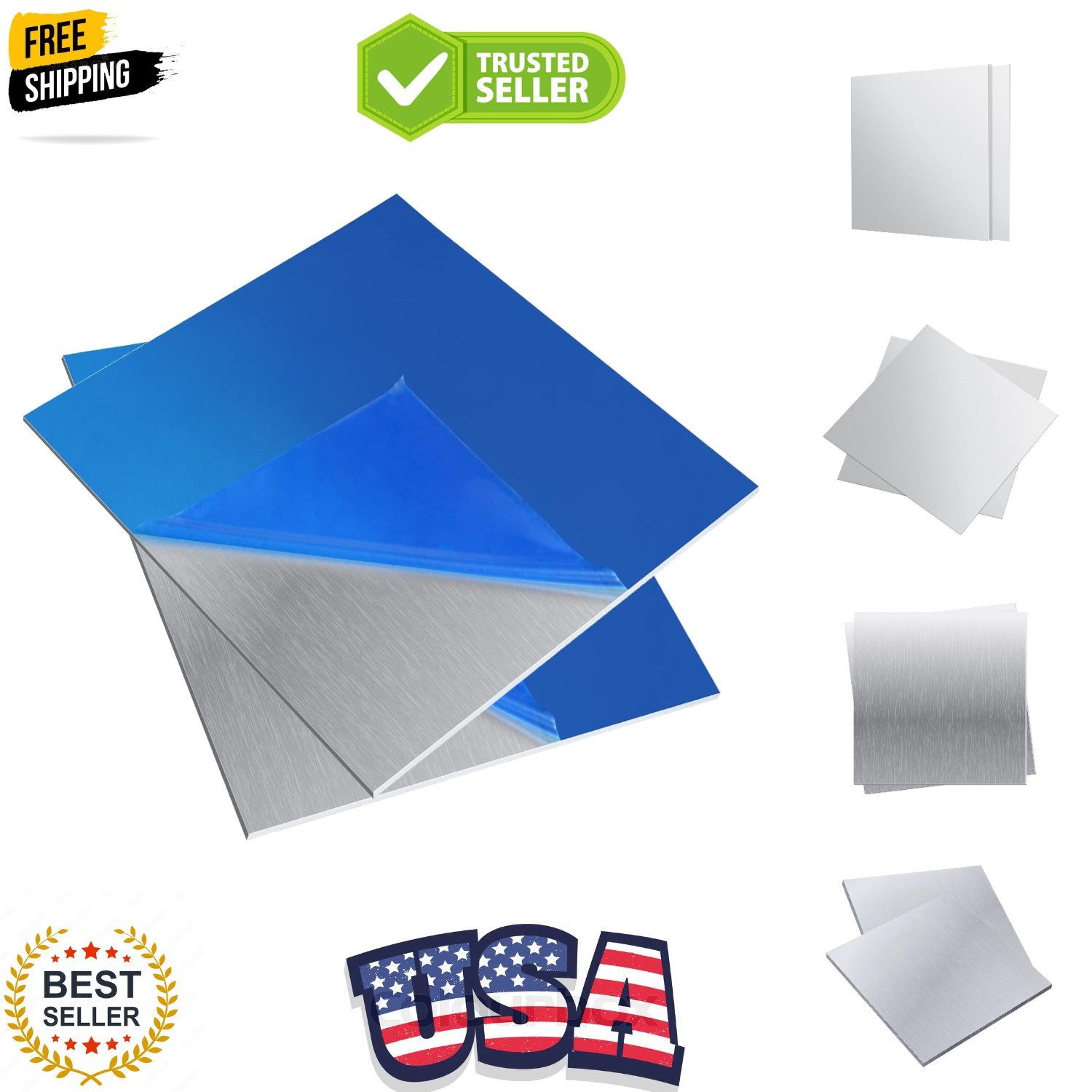 2 Pieces 6061 T651 Metal 6X 6×0.0224Gauge Inch Rectangle Metal Plate, 0.5mm ,…