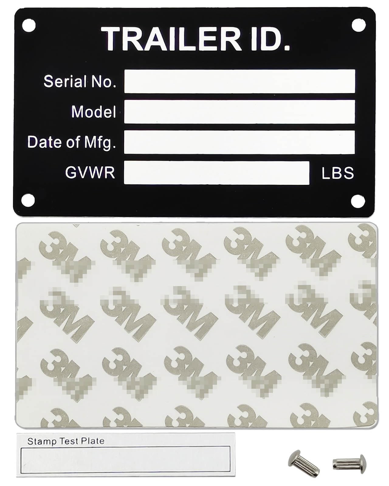 Blank Aluminum ID Plates Metal Identification Plates for Equipment