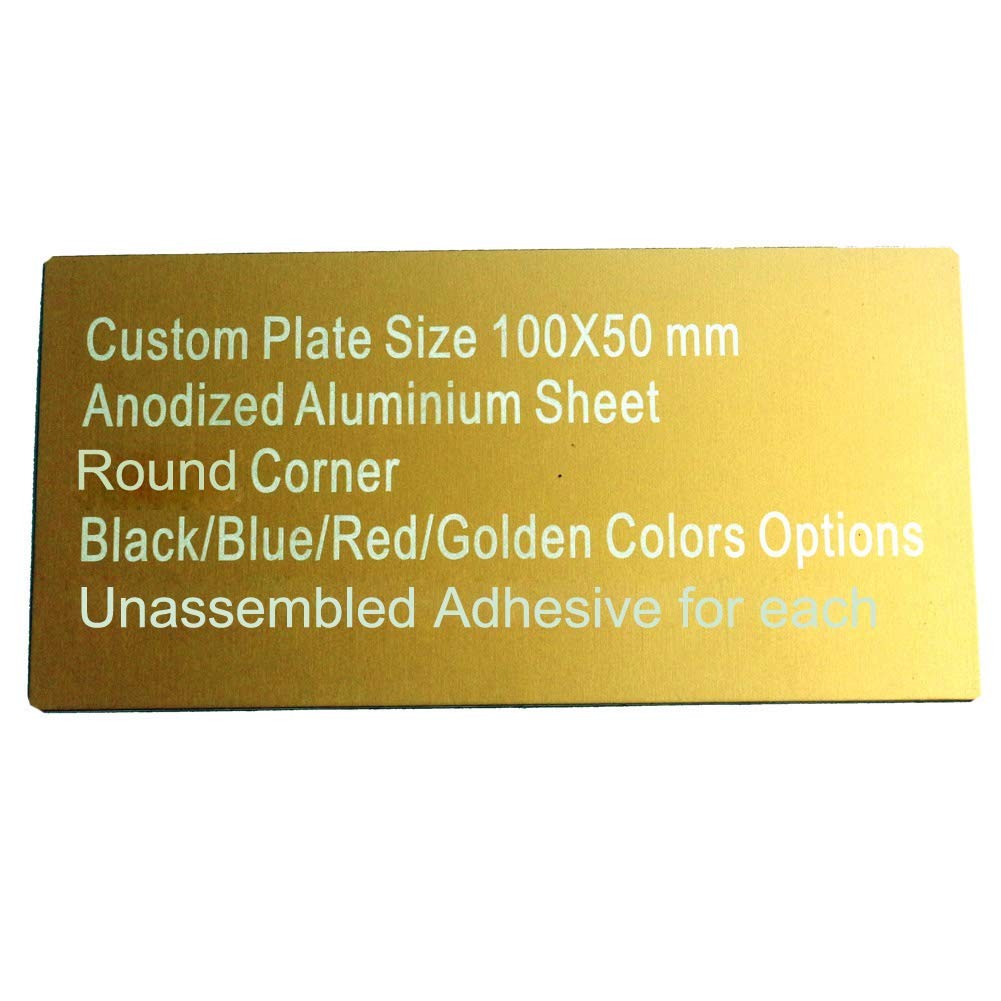 10PCS Black Anodized Aluminum Plate, 100x50mm, Blank, Adhesive, Round Corner