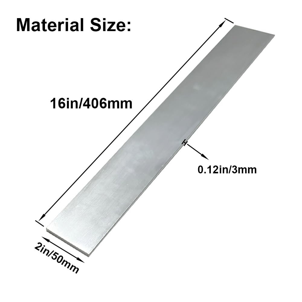 2 Pcs 1/8″ X 2″ Square Aluminum Flat BAR 16″ Long .6061 Aluminium, 3mm X 50mm…