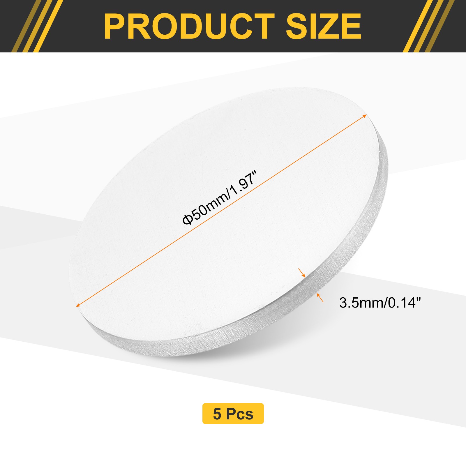 5Pcs 2″ Diameter 0.14″ Thickness Aluminum Disc Round 1060 Aluminum Sheets