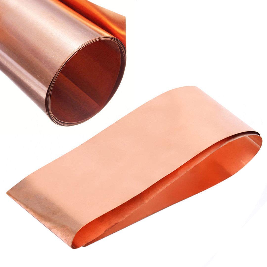 LTKJ 99.9% Pure Copper Metal Sheet Cu Conductive Foil Roll Tape 0.2 x 100 x 1000
