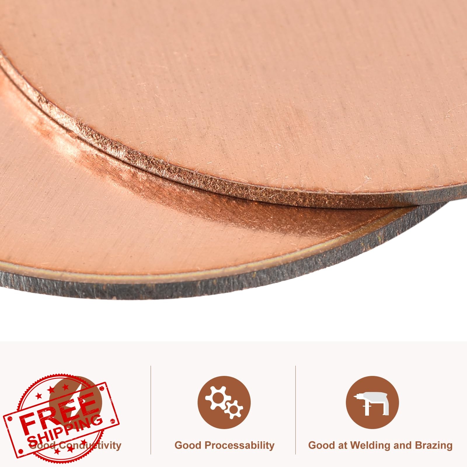 uxcell 4pcs 2″ x 0.08″ Copper Sheet Plate