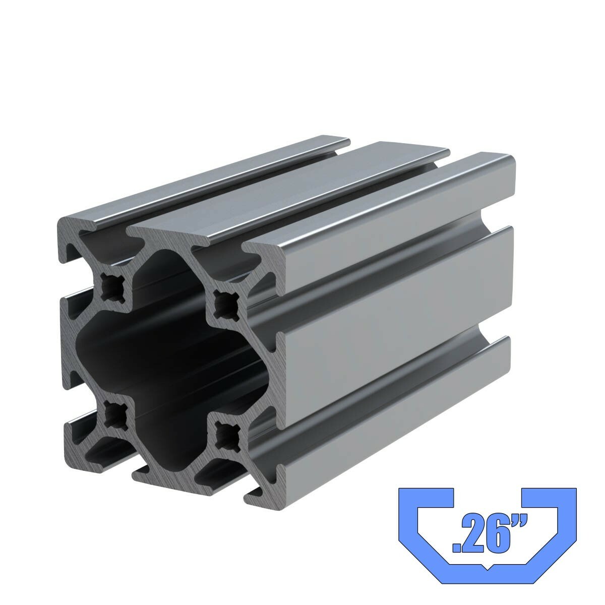 2.0″ x 2.0″ T-Slot Aluminum- 60″ Long, (4) Pack