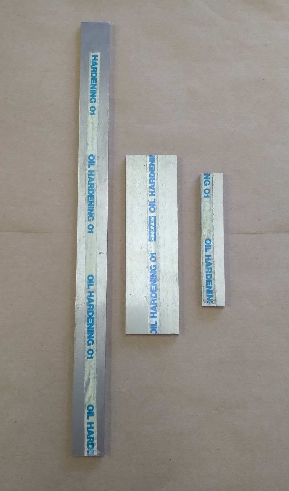 TOOL STEEL SHEET 3/16″ FLAT GROUND STEEL, LOT OF 3 VARIOUS LENGTH & WIDTH