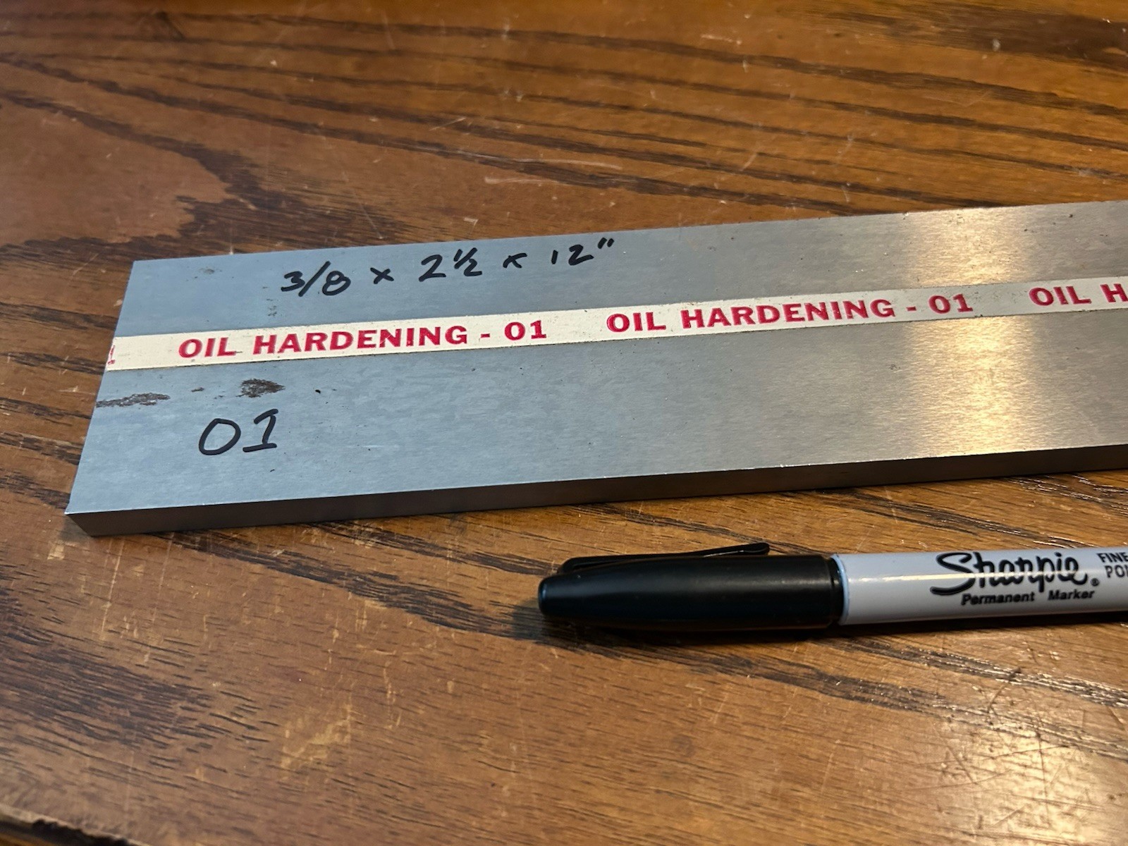 O1 Tool Steel, flat bar, 3/8″ x 2-1/2″ x 12″