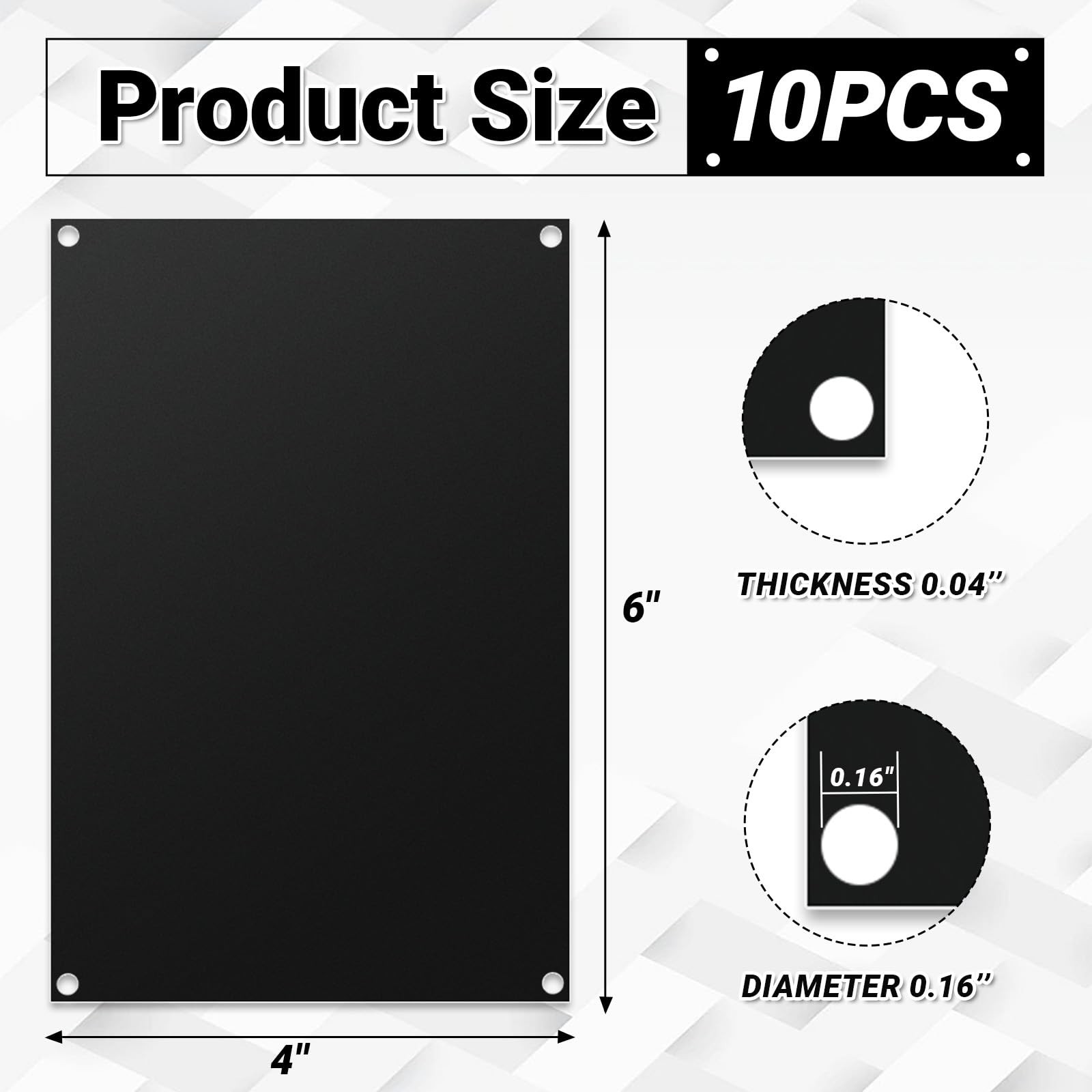 10 PCS 4×6 Inch Black Anodized Aluminum Sheets 0.04 Inch Laser Engraving Blanks