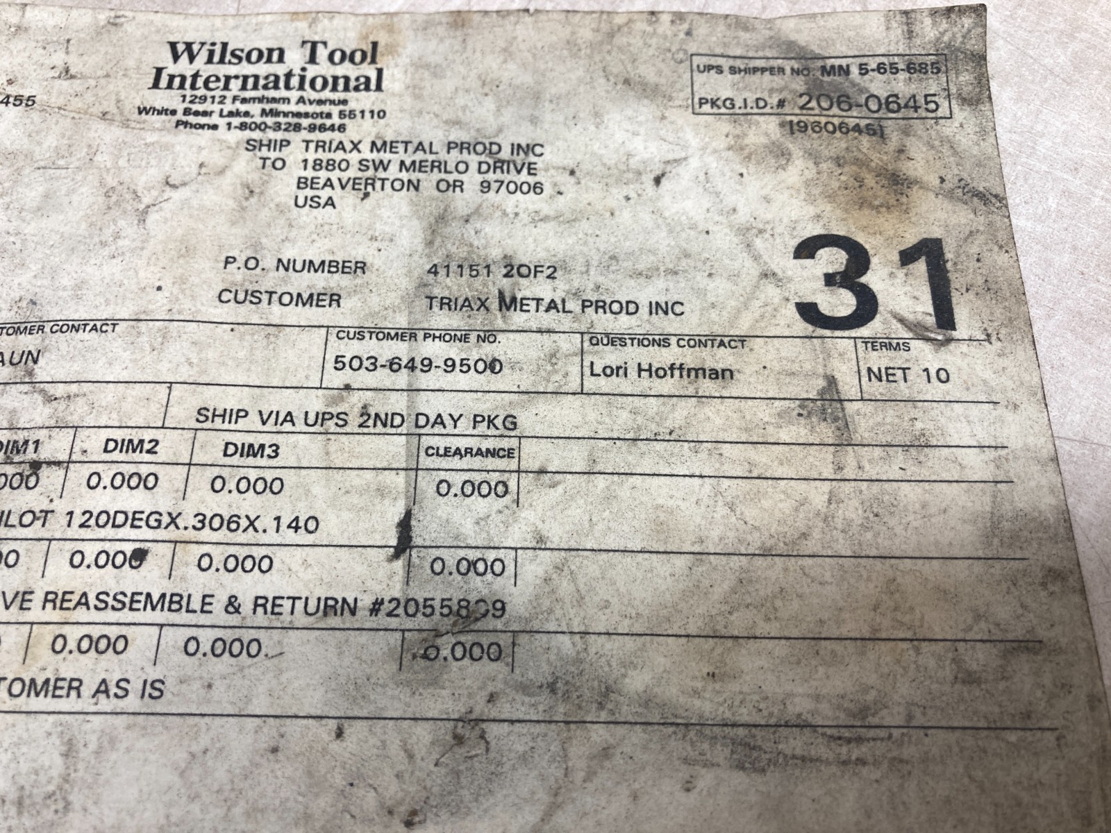 Wilson Tool 1.25 THK Emboss RD Make Die Base-Rework Punch & Die Cap W/ Sample