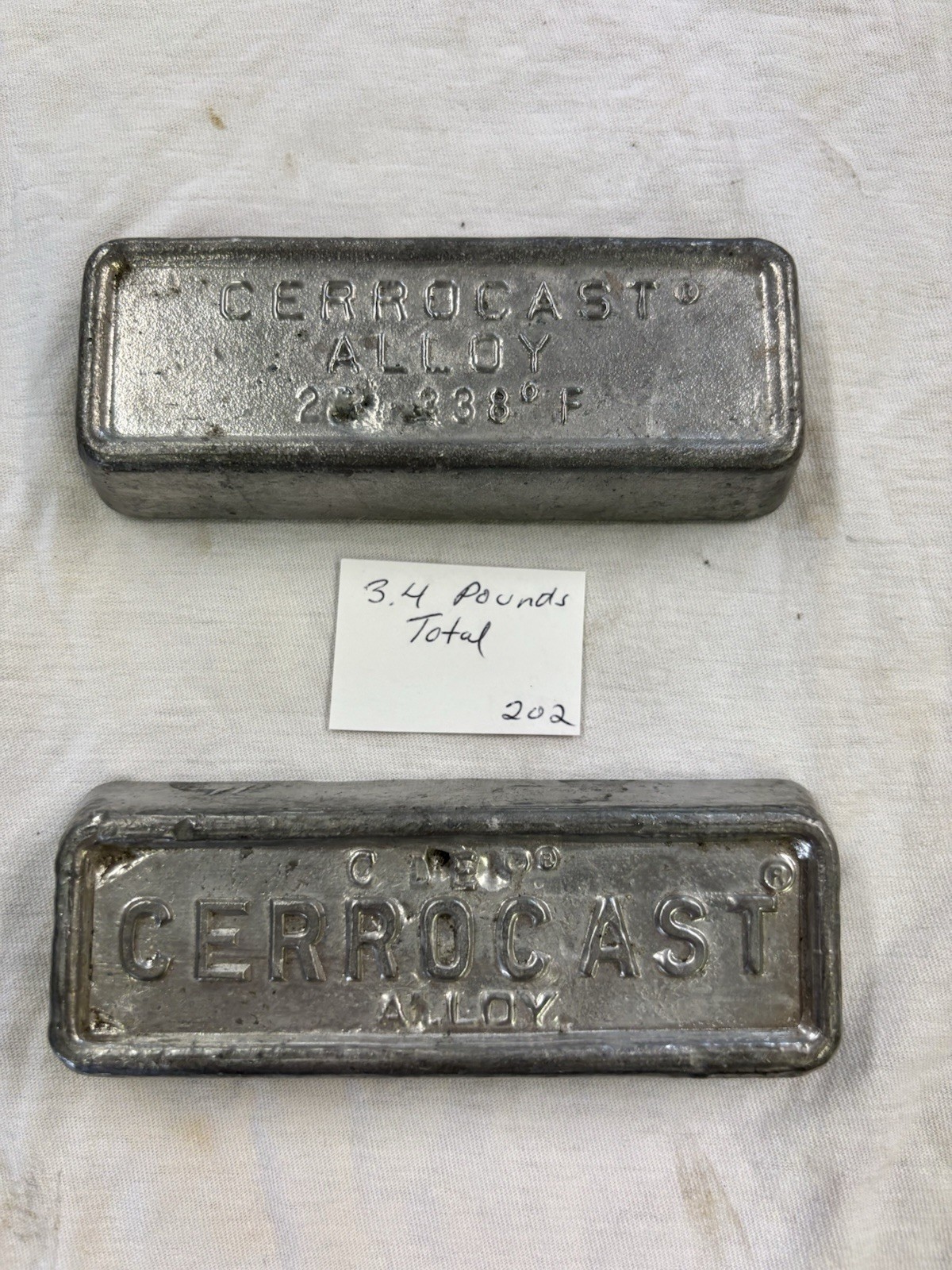 Cerro Cast Alloy – 3.4 pounds total weight.