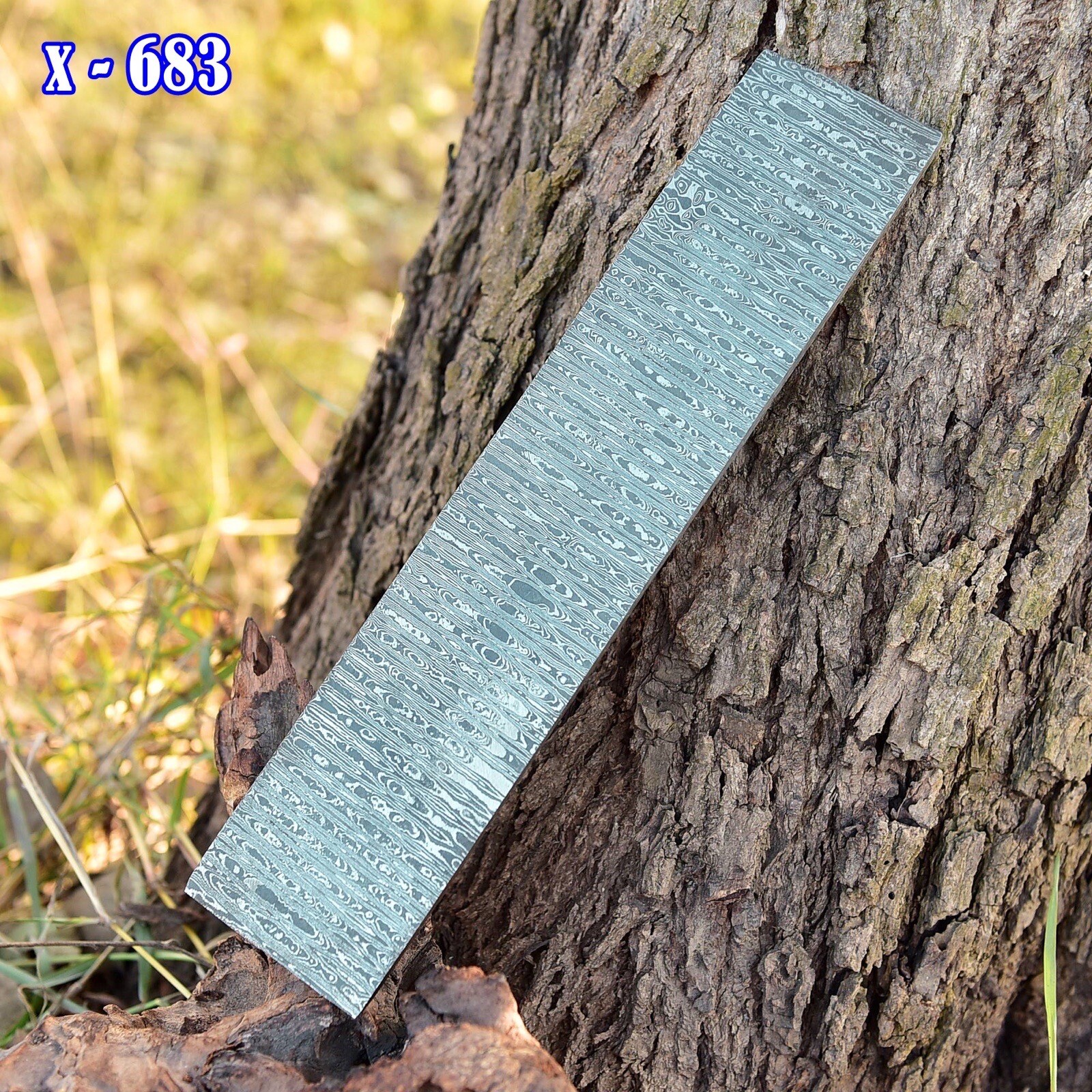 7 MM Hand Forged DAMASCUS STEEL PLATE 10”x 2”Flat Bar Billet Bar Ladder Pattern
