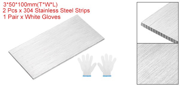 2Pcs 304 Stainless Steel Flat Bar 1/8″ x 2″ x 4″ Trim Strips Sheet