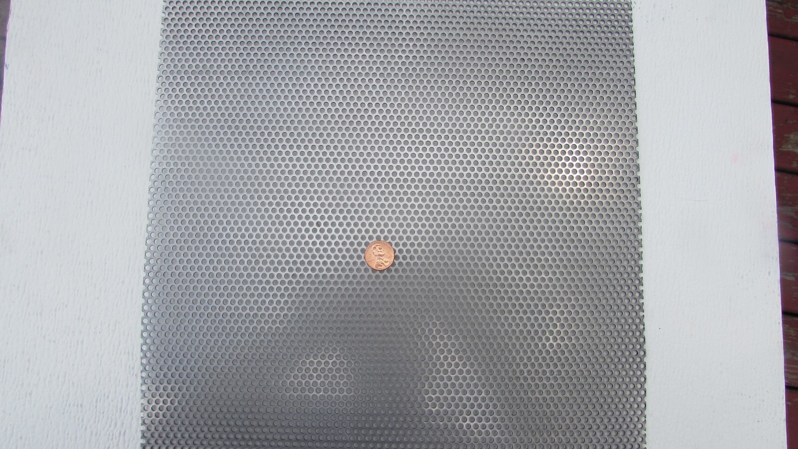 1/8″ HOLES 18 GAUGE 304 STAINLESS STEEL PERFORATED SHEET–11 ” X 23″