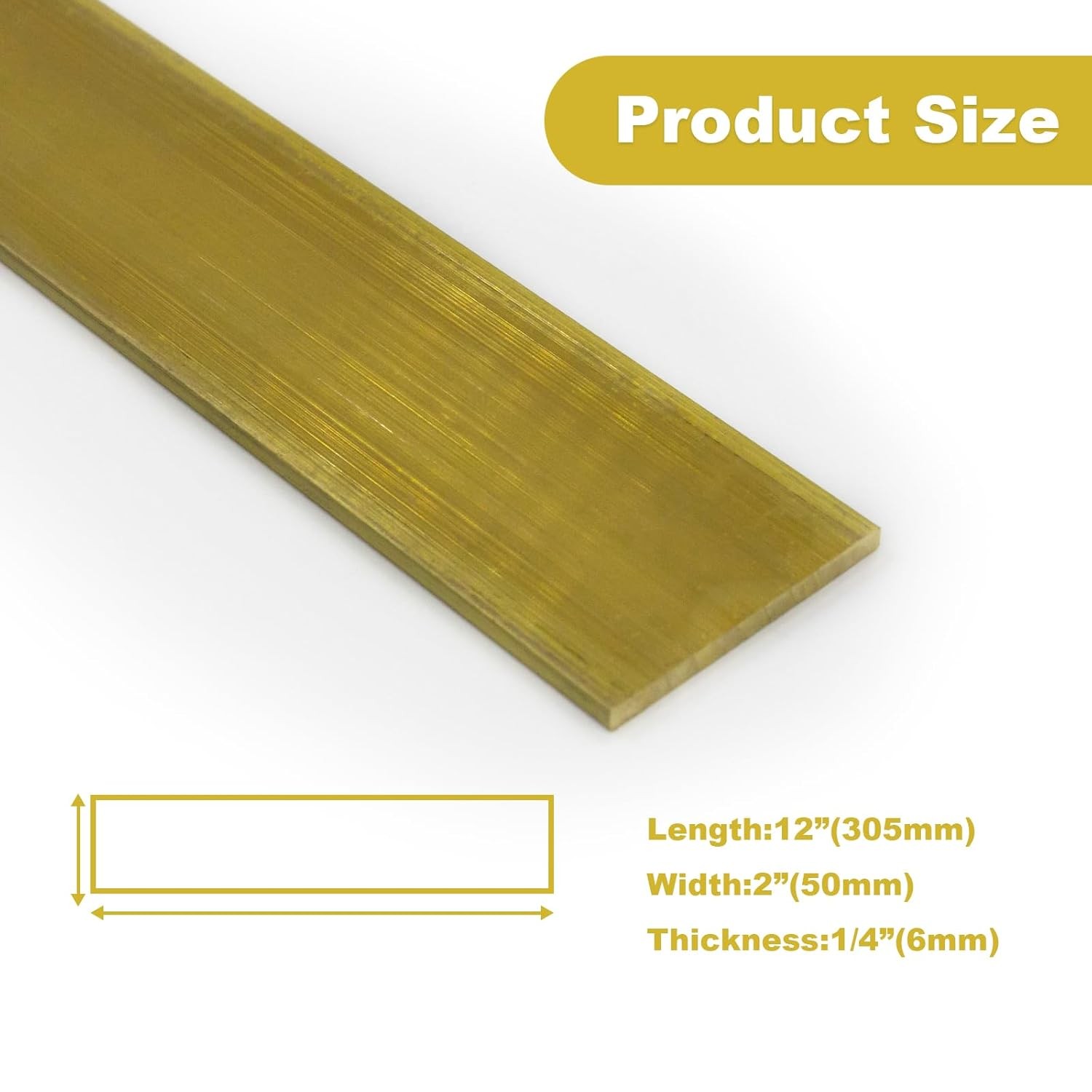 1/4 X 4 C360 BRASS FLAT BAR 12 Long Solid .25 Plate Mill Stock H02