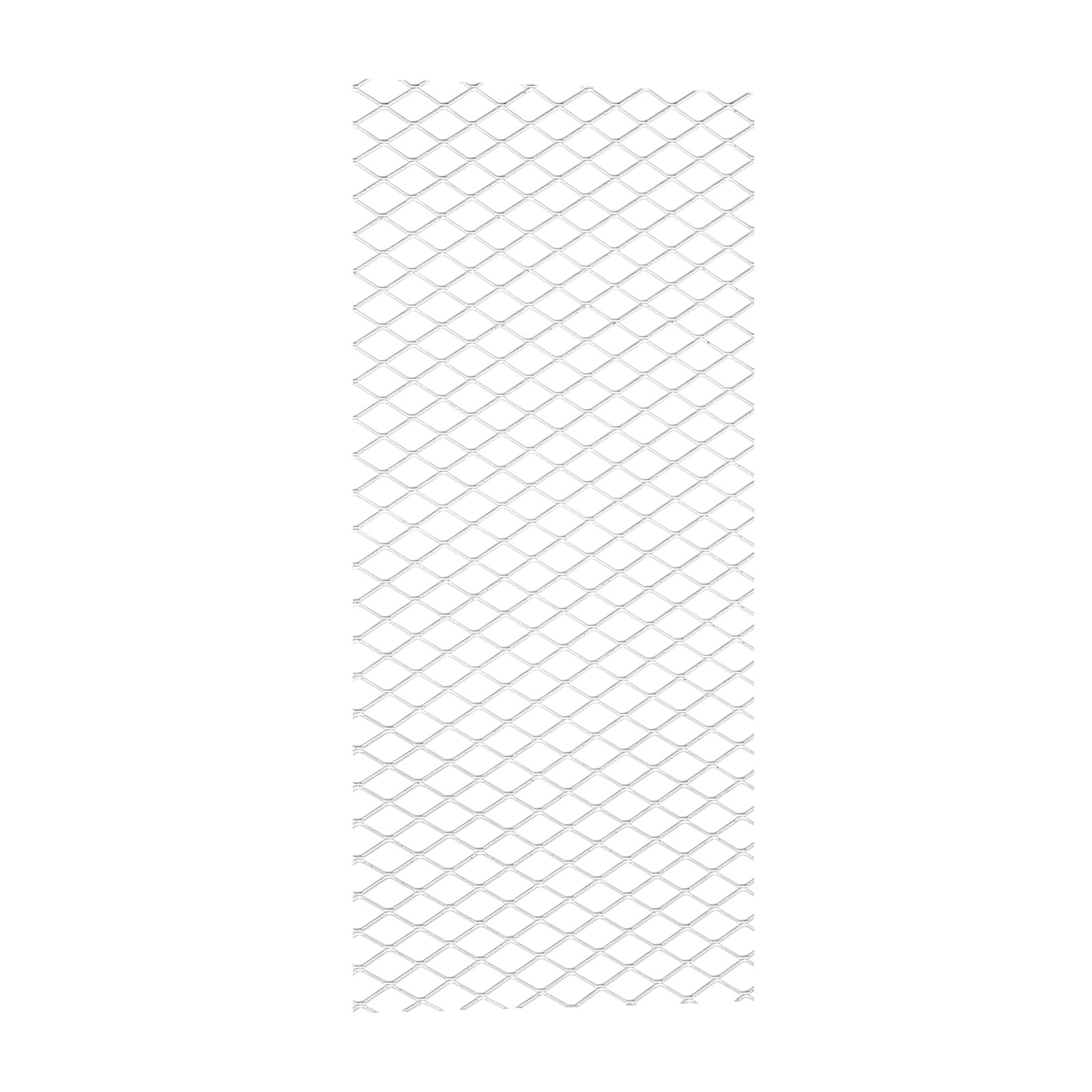 4″L x 4″W Universal Car Grill Mesh, 7x12mm Diamond Hole, Silver Tone