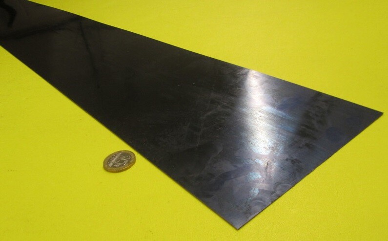 1095 Hard Blue Tempered Spring Steel Shim .020″ Thick x 6.00″ Wide x 100″ Long