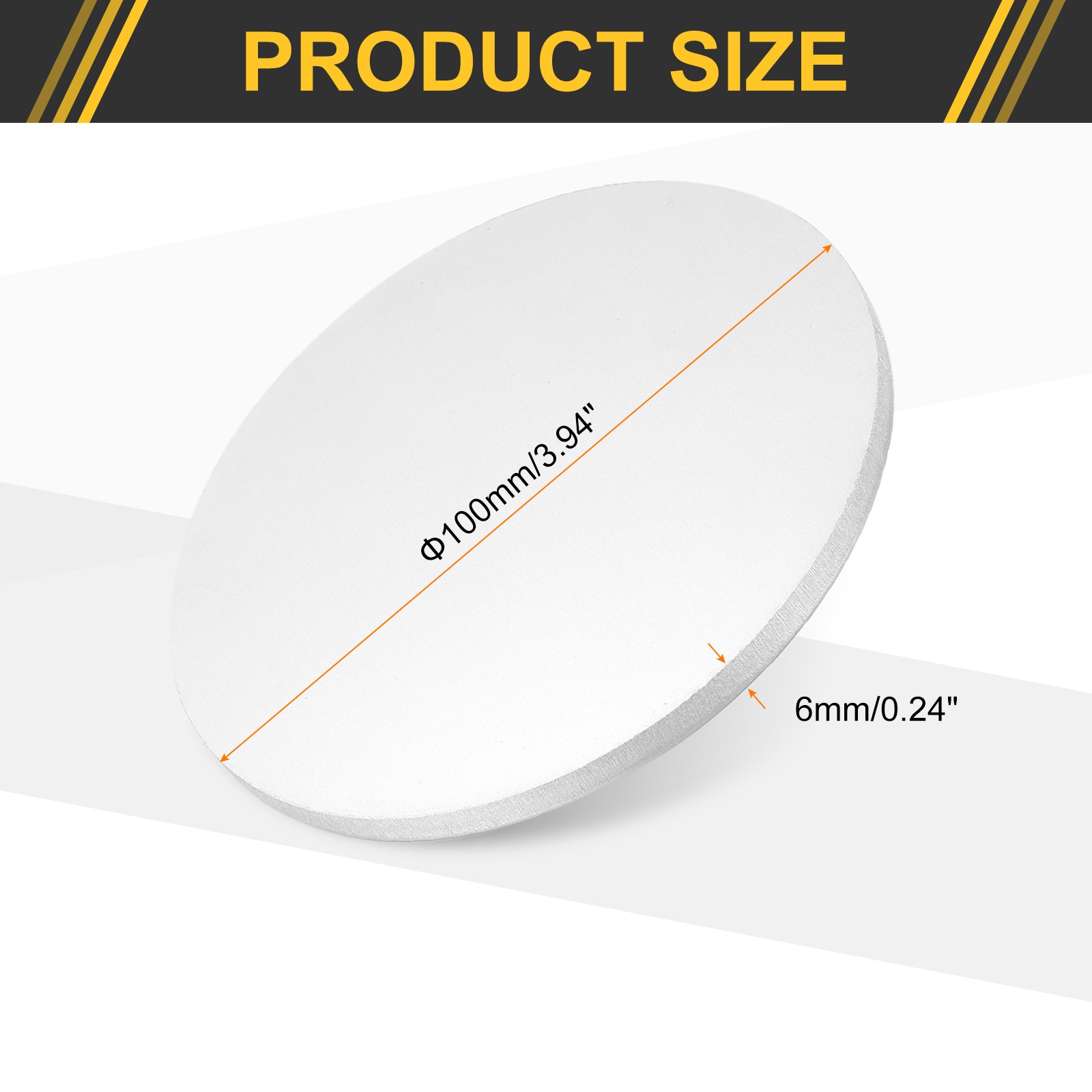 Aluminum Disc 4″(100mm) Dia 0.24″(6mm) Thick Round 1060 Aluminum Sheets
