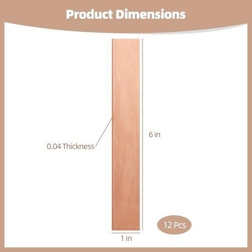 12 Pcs Copper Anode Sheets 0.04″x1″x6″ – High-Purity Electroplating Strips for D