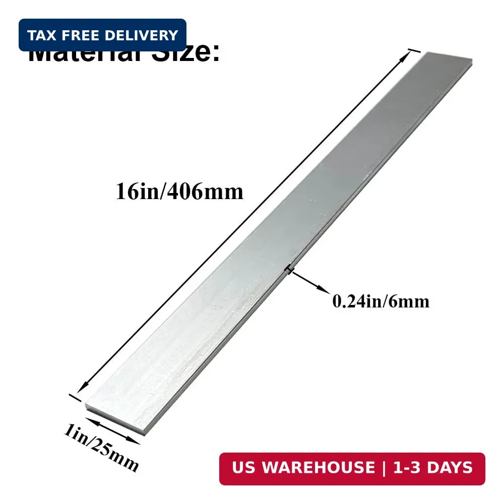 2 Pcs 1/4″ X 1″ Square Aluminum Flat BAR 16″ Long .6061 Aluminium, 6mm X 25mm X