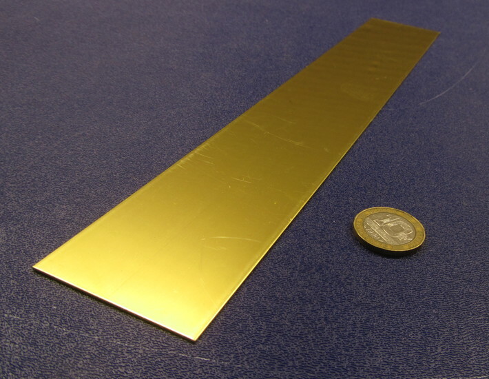 260 Brass Flat Bar .016″ Thick x 2.0″ Wide x 12″ Length, 3 Pcs, 3 Ft Total